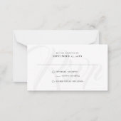 BUDGET Elegant Rustic Brush Script RSVP Weddenscha Notitiekaartje (Voorkant)