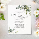 Budget Elegant Rustic Greenery Wedding Uitnodiging<br><div class="desc">Dit elegante collectie is voorzien van gemengde groenbladeren van de waterverf in combinatie met een klastig serif en een delicaat sans lettertype in zwart,  met een monogram op de achterzijde. Overeenkomende objecten beschikbaar: www.bit.ly/3a3h3fv</div>