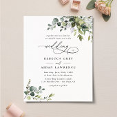 Budget Elegant Rustic Greenery Wedding Uitnodiging