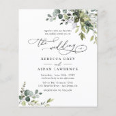 Budget Elegant Rustic Greenery Wedding Uitnodiging (Voorkant)