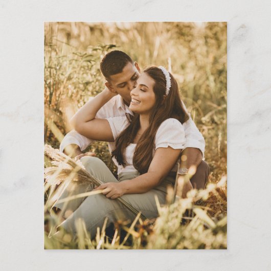 Budget Elegant Rustic Herfst in Love Wedding Invit (Achterkant)