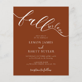 Budget Elegant Rustic Herfst in Love Wedding Invit