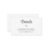 BUDGET Elegant Rustic Wedding Details Enclosure Notitiekaartje (Voorkant / Achterkant in situ)