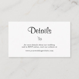 BUDGET Elegant Rustic Wedding Details Enclosure Notitiekaartje