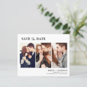Budget Elegant Save the Date 3 Photo Invitations (Staand voorkant)