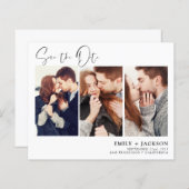 Budget Elegant Save the Date 3 Photo Invitations (Voorkant / Achterkant)