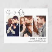 Budget Elegant Save the Date 3 Photo Invitations (Voorkant)