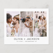 Budget Elegant Save the Date 4 Photo White (Voorkant)