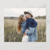 Budget Elegant Save the Date 4 Photo White Flyer (Achterkant)