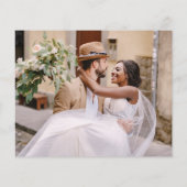 Budget Elegant Save the Date 4 Photo White Flyer (Achterkant)