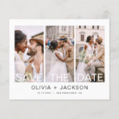 Budget Elegant Save the Date 4 Photo White Flyer (Voorkant)