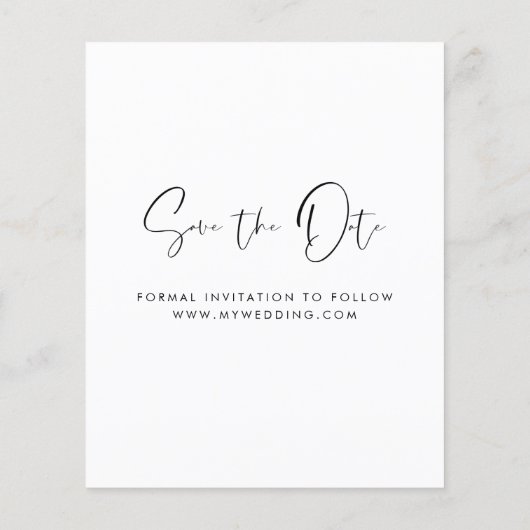 Budget Elegant Save the Date Photo Modern Flyer (Achterkant)