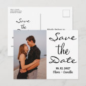 Budget elegant save the date trouwkaarten aankondigingskaart (Voorkant / Achterkant)