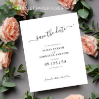 Budget elegant save the date zwart en wit