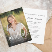 Budget Elegant Script Afstuderen Fotoaankondiging Kaart