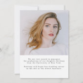 Budget Elegant Script Afstuderen het Afstuderen Fo Aankondiging (Achterkant)