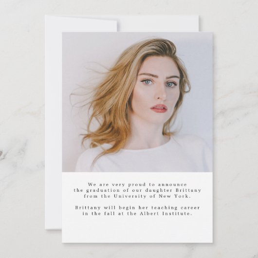 Budget Elegant Script Afstuderen het Afstuderen Fo Aankondiging (Achterkant)