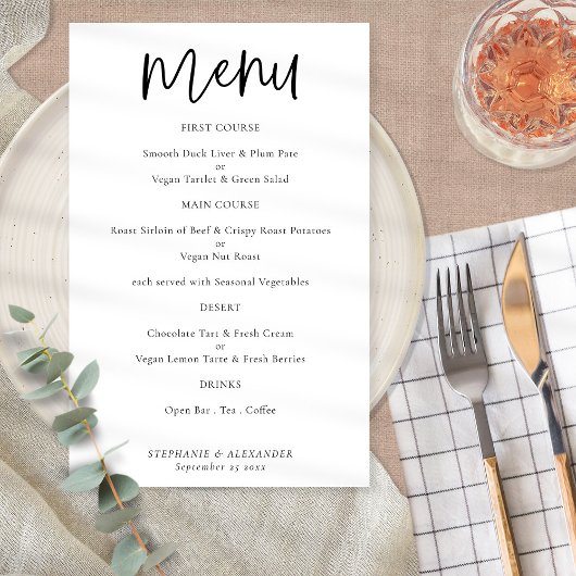 Budget Elegant Script Any Color Weduwmenu