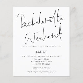 Budget Elegant Script Bachelorette Weekend nodigt 