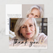 BUDGET Elegant script begrafenis foto Dank je wel (Voorkant / Achterkant)