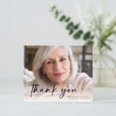 BUDGET Elegant script begrafenis foto Dank je wel (Staand voorkant)