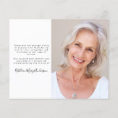 BUDGET Elegant script begrafenis foto Dank je wel (Achterkant)