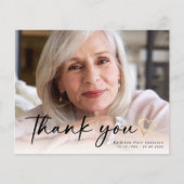 BUDGET Elegant script begrafenis foto Dank je wel (Voorkant)