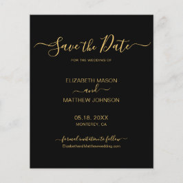 Budget Elegant Script Black en Gold sparen de Datu Flyer