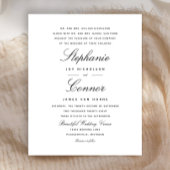 Budget Elegant Script Black Wedding Invitation