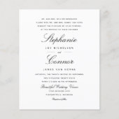 Budget Elegant Script Black Wedding Invitation (Voorkant)