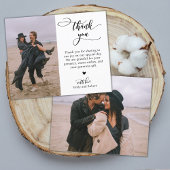Budget Elegant Script Bruiloft Dank u Fotokaart