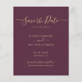 Budget Elegant Script Burgundy Gold bespaart de da Flyer (Voorkant)