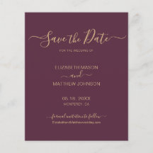 Budget Elegant Script Burgundy Gold bespaart de da