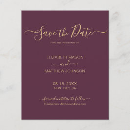Budget Elegant Script Burgundy Gold bespaart de da Flyer