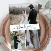 Budget Elegant Script Collage Trouwdag Dank Je Wel Flyer
