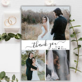 Budget Elegant Script Collage Trouwdag Dank Je Wel Flyer