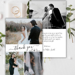 Budget Elegant Script Collage Trouwdag Dank Je Wel Flyer
