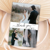 Budget Elegant Script Collage Trouwdag Dank Je Wel Flyer