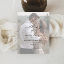 Budget Elegant Script Foto Huwelijk Opslagdatum
