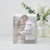 Budget Elegant Script Foto Huwelijk Opslagdatum (Staand voorkant)