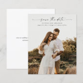 Budget Elegant Script Foto Huwelijk Save the Date (Voorkant / Achterkant)