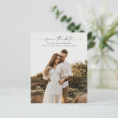 Budget Elegant Script Foto Huwelijk Save the Date (Staand voorkant)