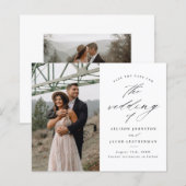 Budget Elegant Script Foto Huwelijk Save The Date (Voorkant / Achterkant)