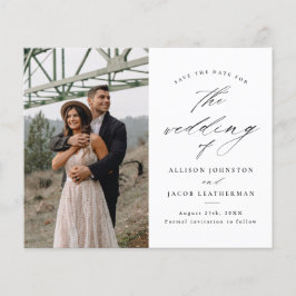 Budget Elegant Script Foto Huwelijk Save The Date
