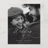 Budget Elegant Script Foto Huwelijksuitnodigingen (Voorkant)