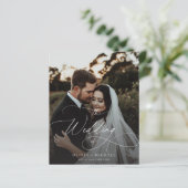 Budget Elegant Script Foto Huwelijksuitnodigingen (Staand voorkant)