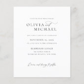 Budget Elegant Script Foto Huwelijksuitnodigingen (Achterkant)