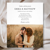 Budget Elegant Script Foto QR Code Bruiloft Flyer