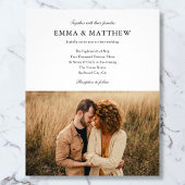 Budget Elegant Script Foto QR Code Bruiloft Flyer