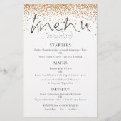 Budget Elegant Script Gold Glitter WeddenMenu (Voorkant)